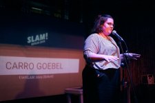 Carolin Göbel beim Jugend-Workshop Poetry Slam trifft Musik im Kulturfenster Heidelberg 